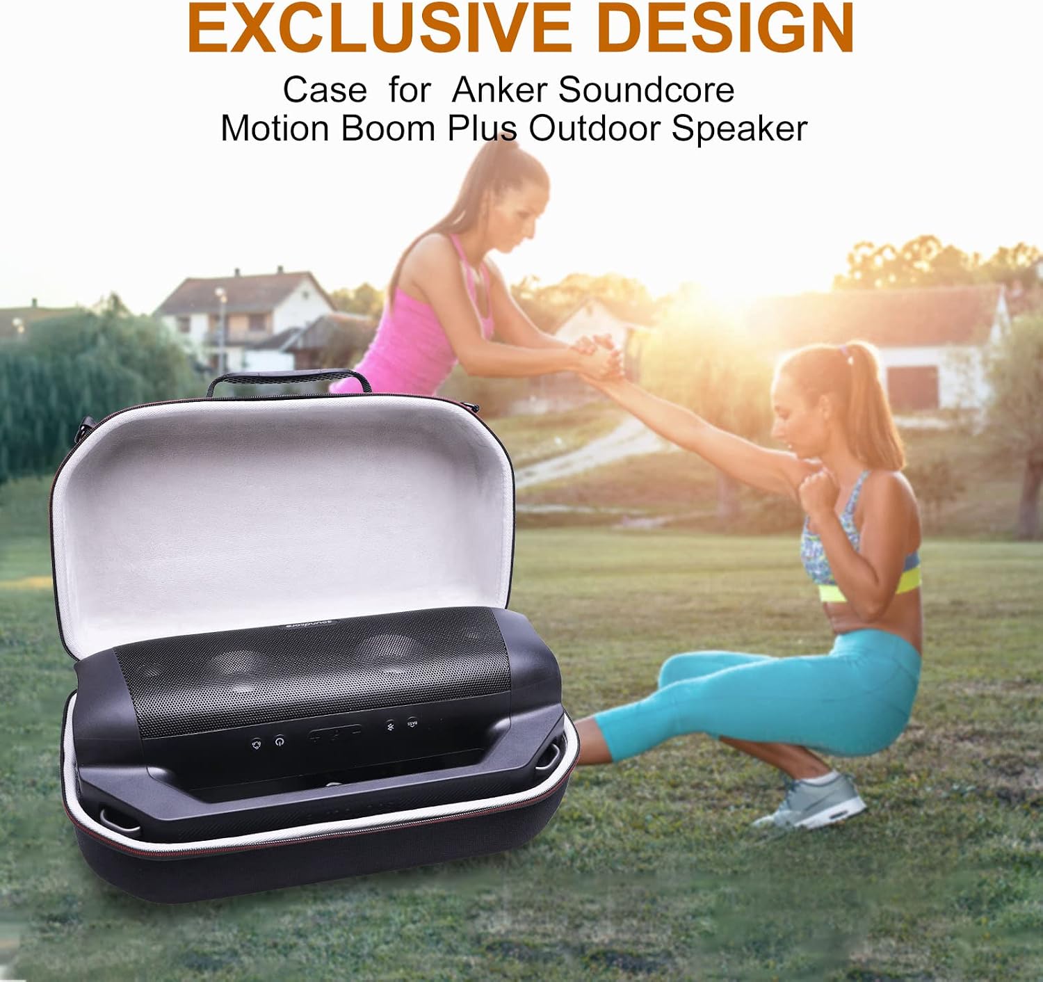 LTGEM EVA Hard Case for Soundcore Anker Motion Boom Plus IP67 Outdoor Speaker - Travel Protective Carrying Storage Bag