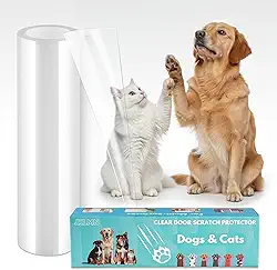 JKLMN Protetor de porta de cachorro contra arranhões - Protetor de arranhão de porta de gato transparente, antiarranhões para cães (510 cm x 20 cm)