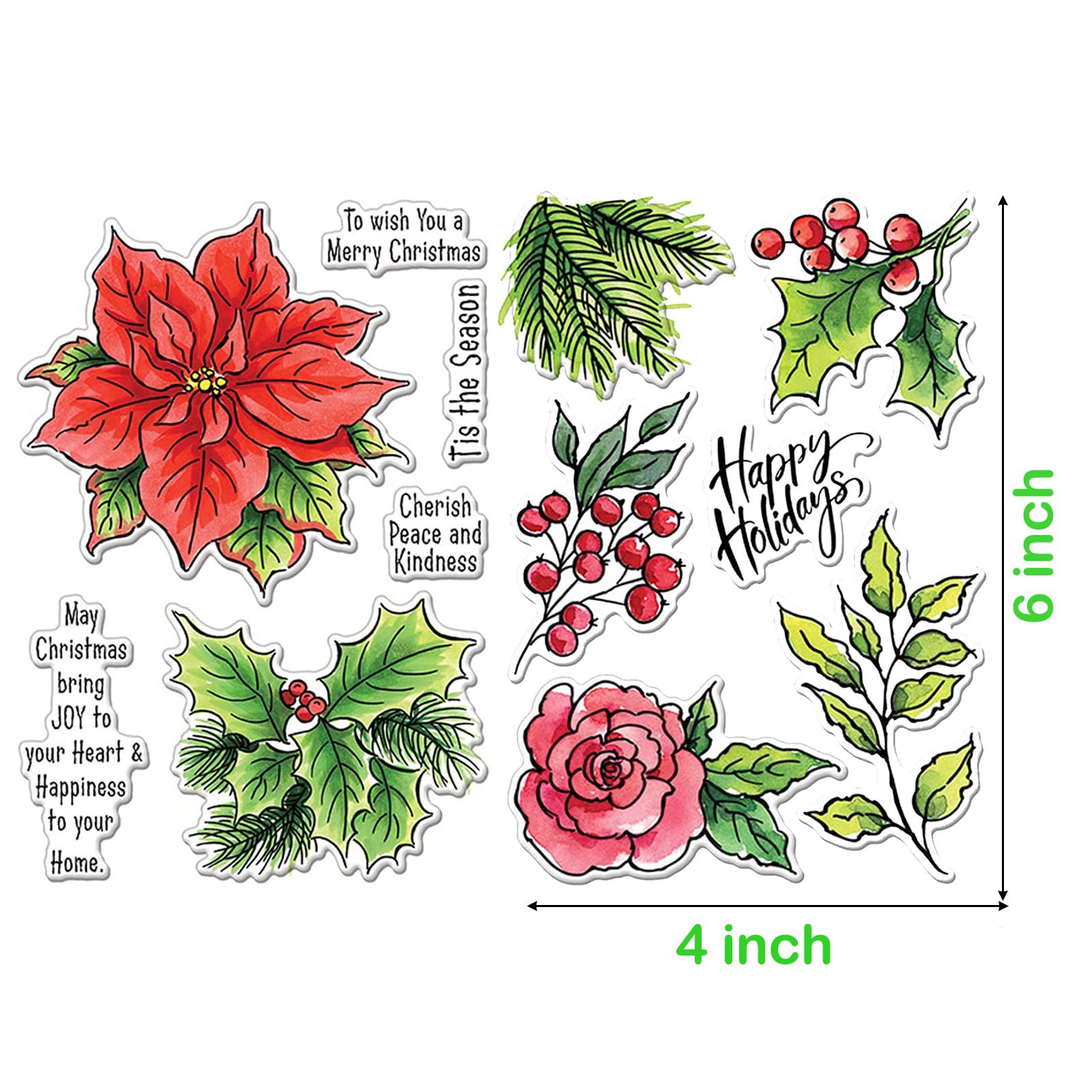Adornos Arbol Navidad Blanco Sellos Transparentes De Feliz Navidad Para Hacer Tarjetas, Feliz Año Nuevo, Copo De Nieve, Casa, Ciervo, Alce, Sellos De Goma Transparente Para álbumes De Recortes Con Palabras De