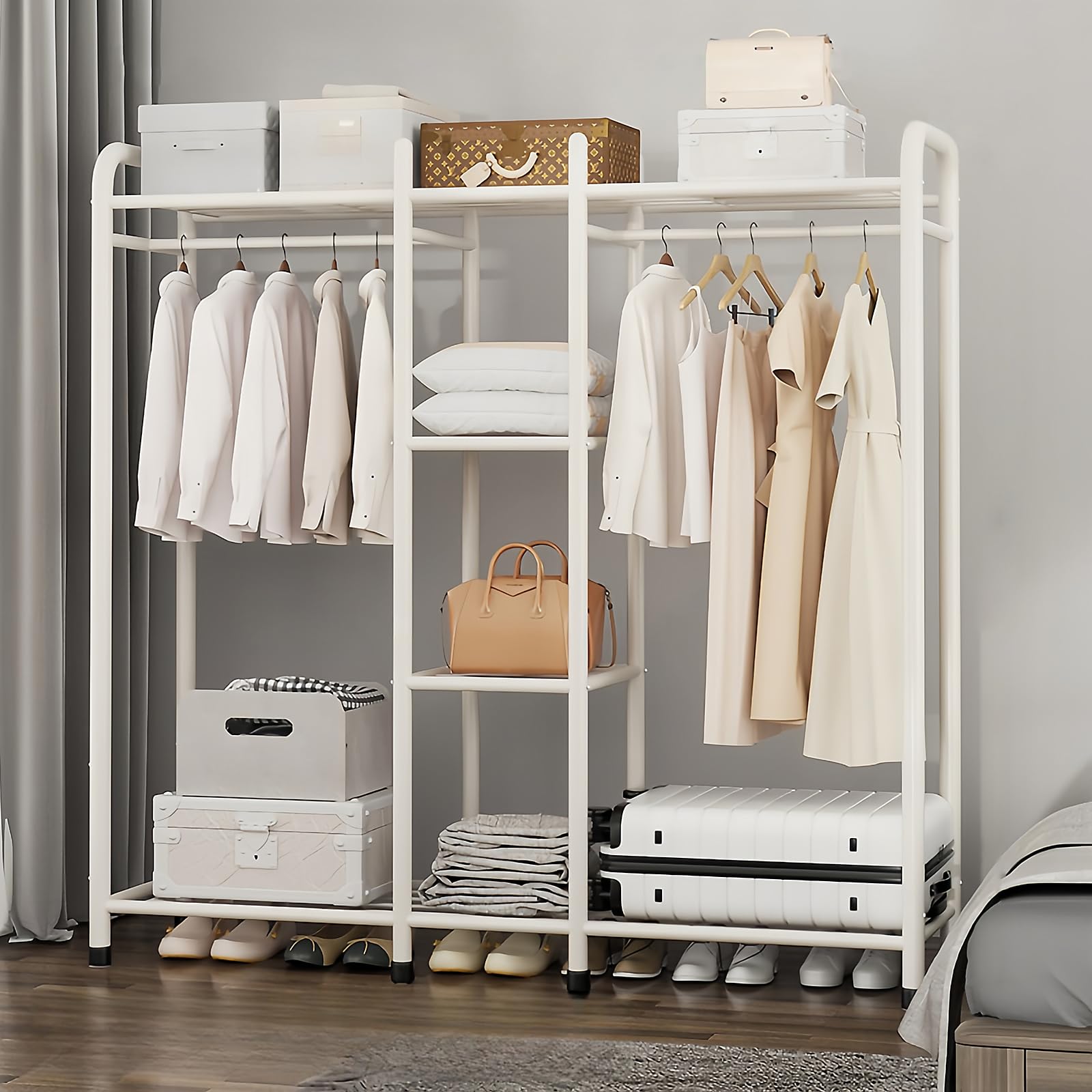 Perchero para dormitorio moderno de 120 cm ideal para organizar camisas y vestidos largos