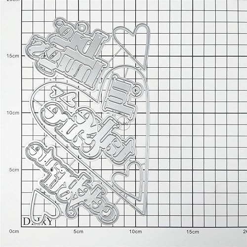 Miniatura 3 de DzIxY Shadow Words Corazones Troqueles de corte de metal para kit de fabricación de tarjetas, troquelados, troquelados, plantillas de máquina de