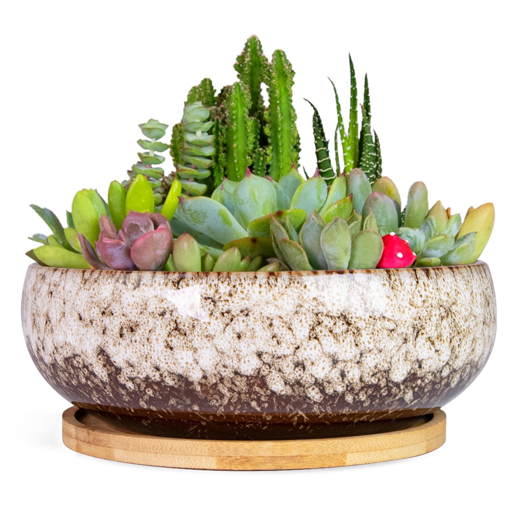 ARTKETTY 7.5 Inch Ceramic Succulent Pot White