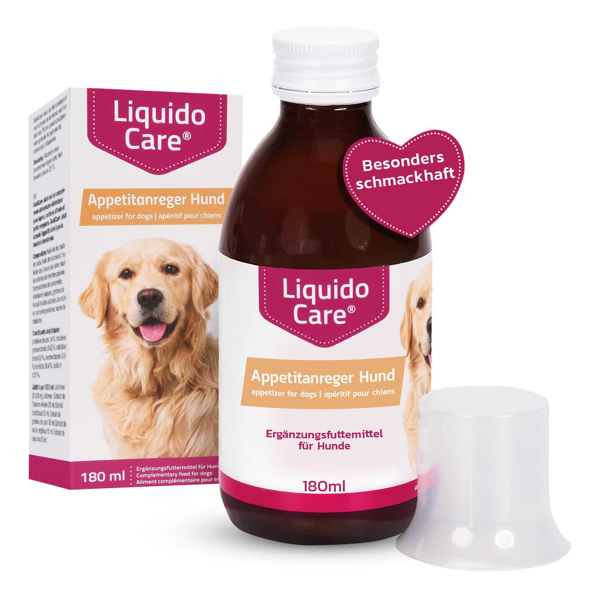 Liquidocare Appetitanreger Hund 180 ml – Hochkalorisches Tonikum mit Vitaminen & Mineralstoffen – für schlecht fressende, untergewichtige Hunde – schmackhaftes Ergänzungsfuttermittel