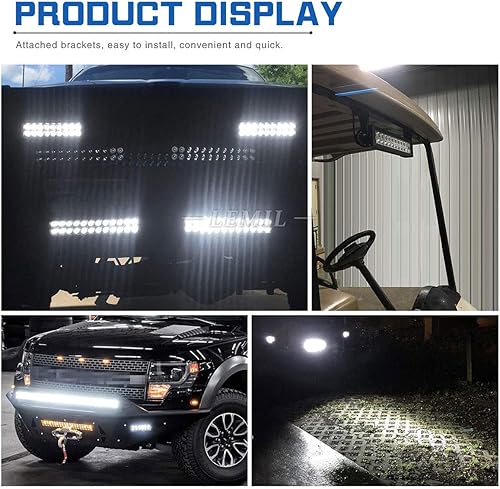 Miniatura 5 de LEMIL Barra de luz LED de 72 W, luz de inundación, luz de trabajo magnética, encendedor de cigarrillos, impermeable, conducción todoterreno con