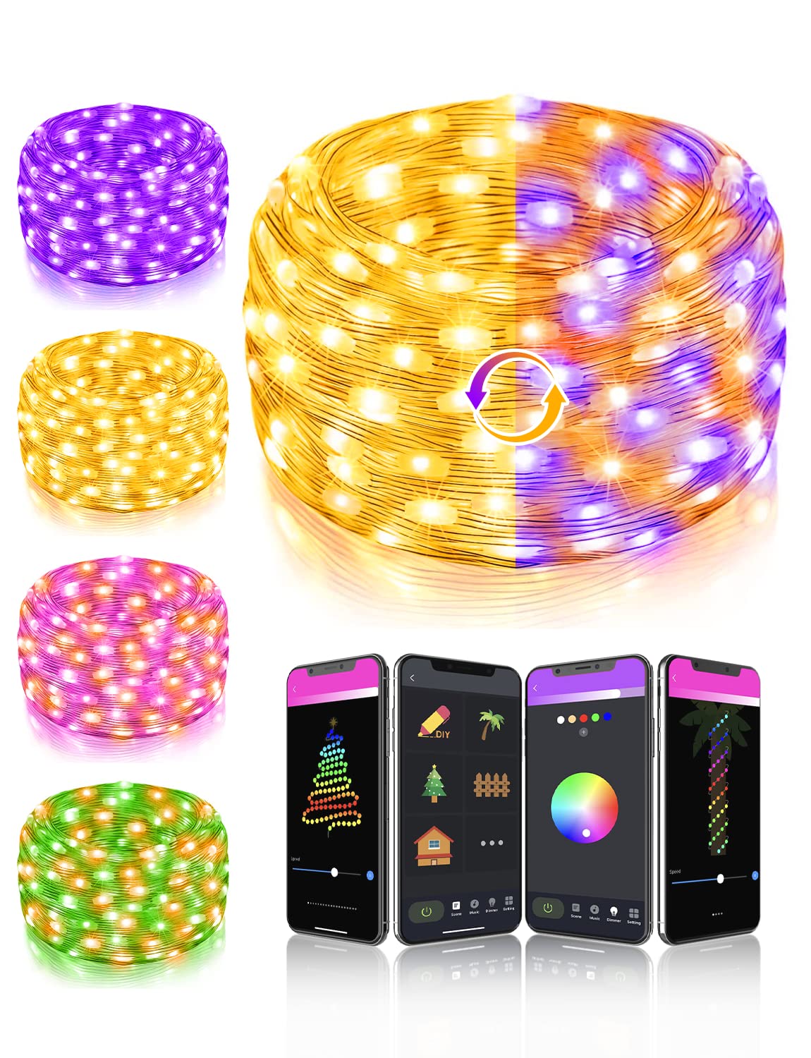 Buy Rope String Lights Custom Modes 16Ft Bluetooth App Control