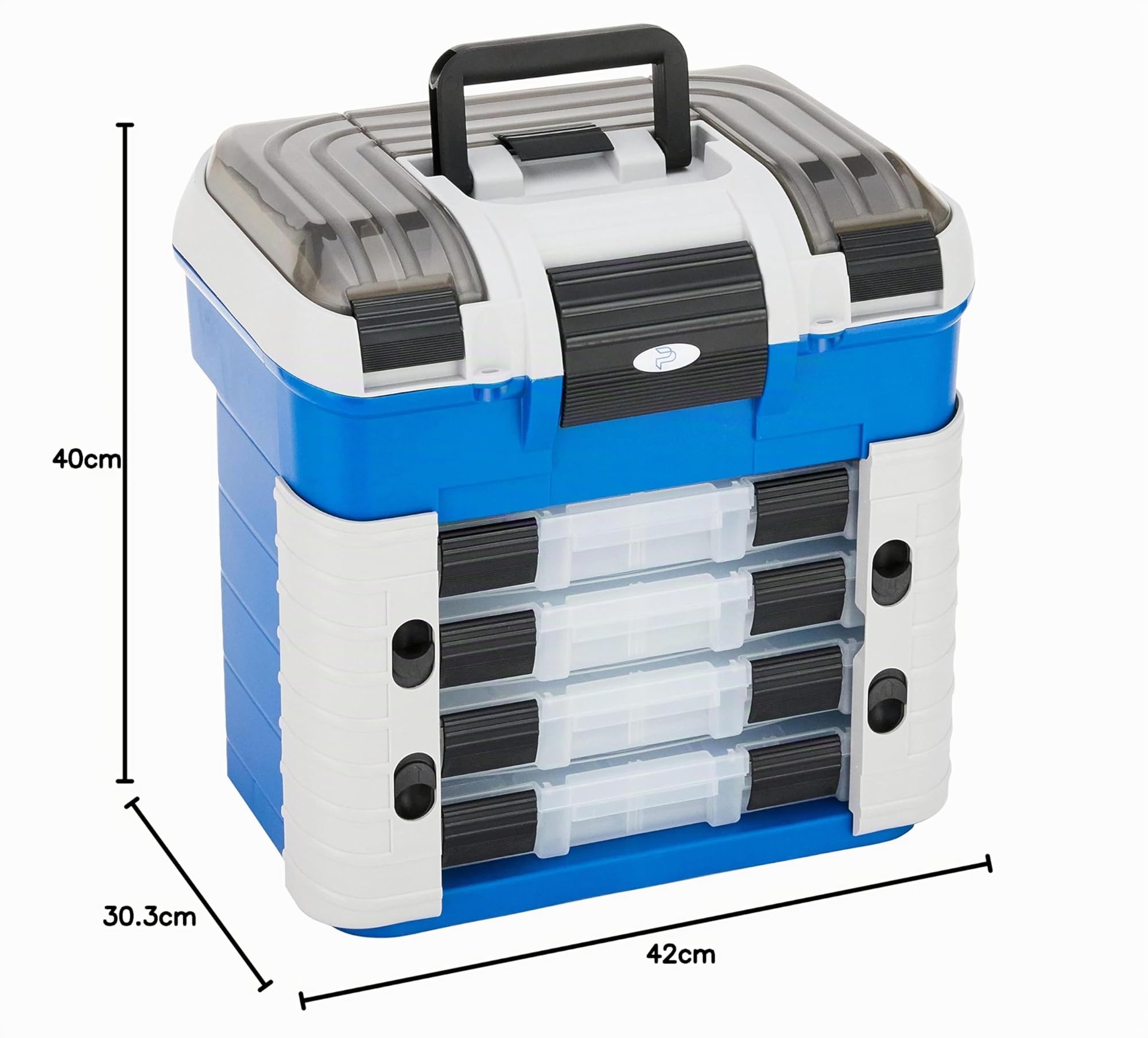 Boîte de pêche 502 pour Le Transport, la Protection et l'organisation de l'équipement, Bleu, Dimensions extérieures 420 x 303 x 400 mm