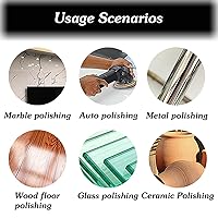 Vista 5 de 10 discos de rueda de pulido de lana, con adaptador de amoladora angular de taladro, almohadillas redondas de fieltro de lana de 4 pulgadas