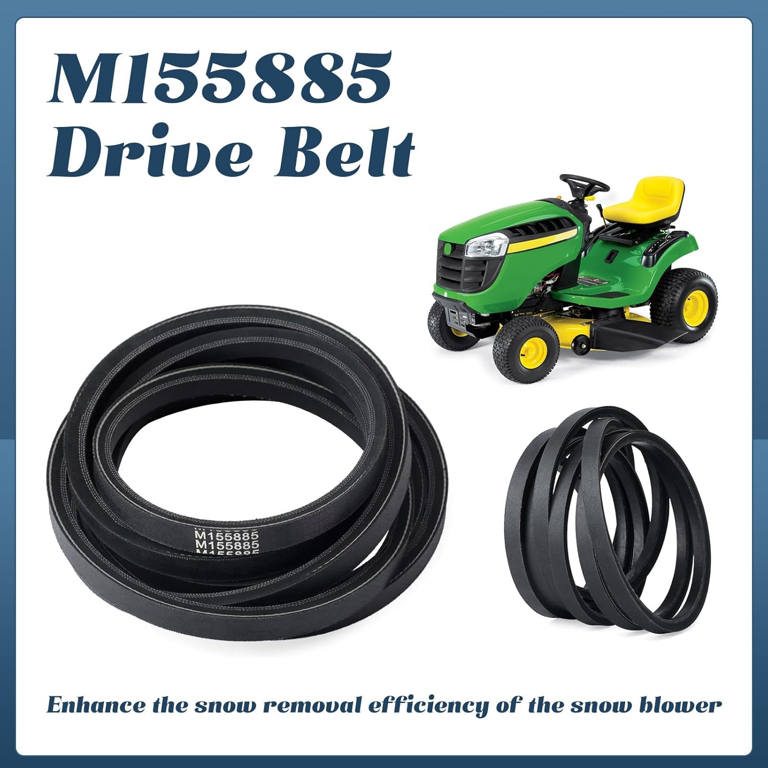 M155885 Drive Belt Compatible with John Deere L100 110 120 130 LA105 115 125 135 X110 140 D100 D120 D125, 44" Snow Blower Heavy Duty V-Belt