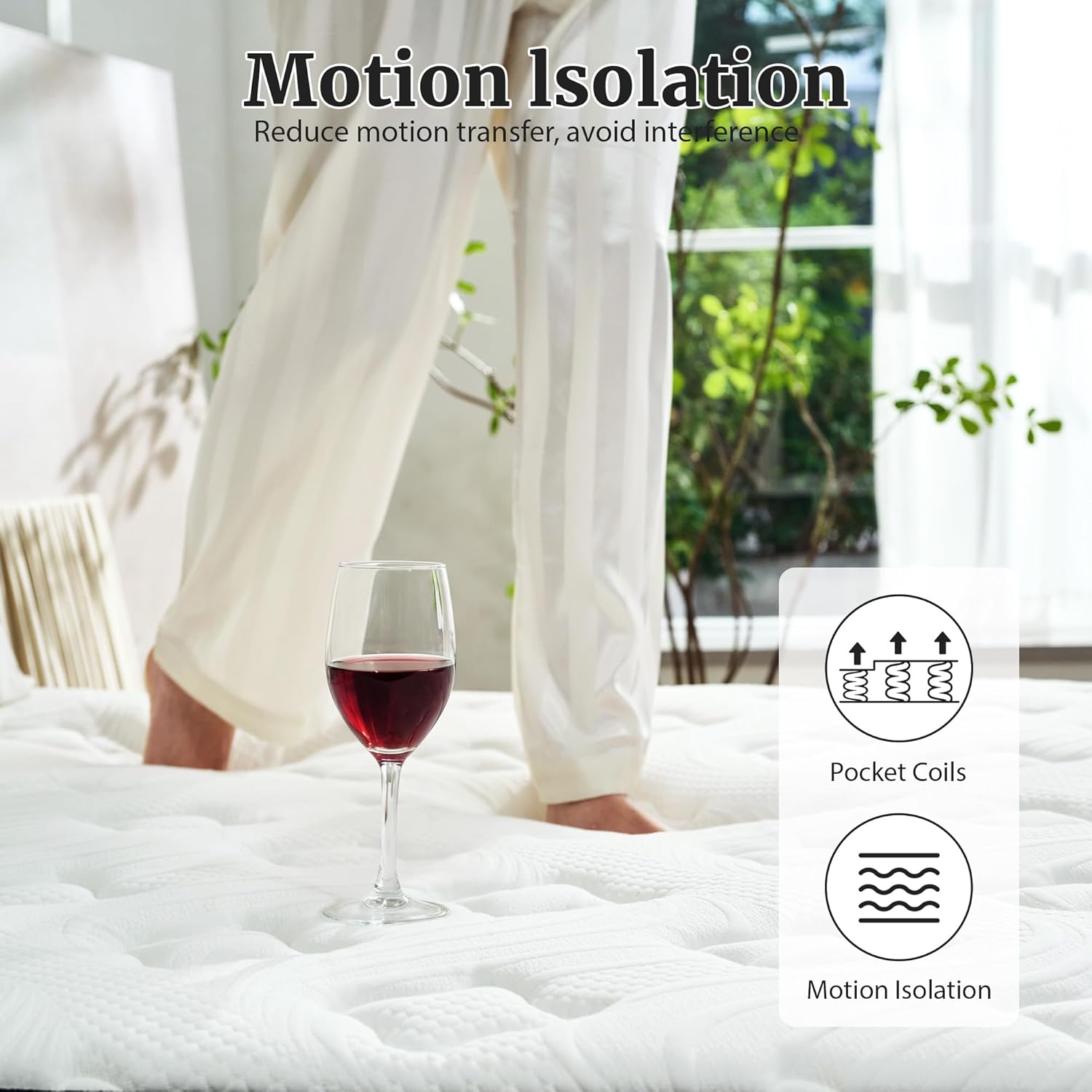 WEUP King Size Mattress 12 Inch, Firm Hybrid Memory Foam Mattress in a Box with Individual Pocket Springs, Pressure Relief, Motion Isolation, Fiberglass Free, CertiPUR-US Certified 80"x 76"(White)