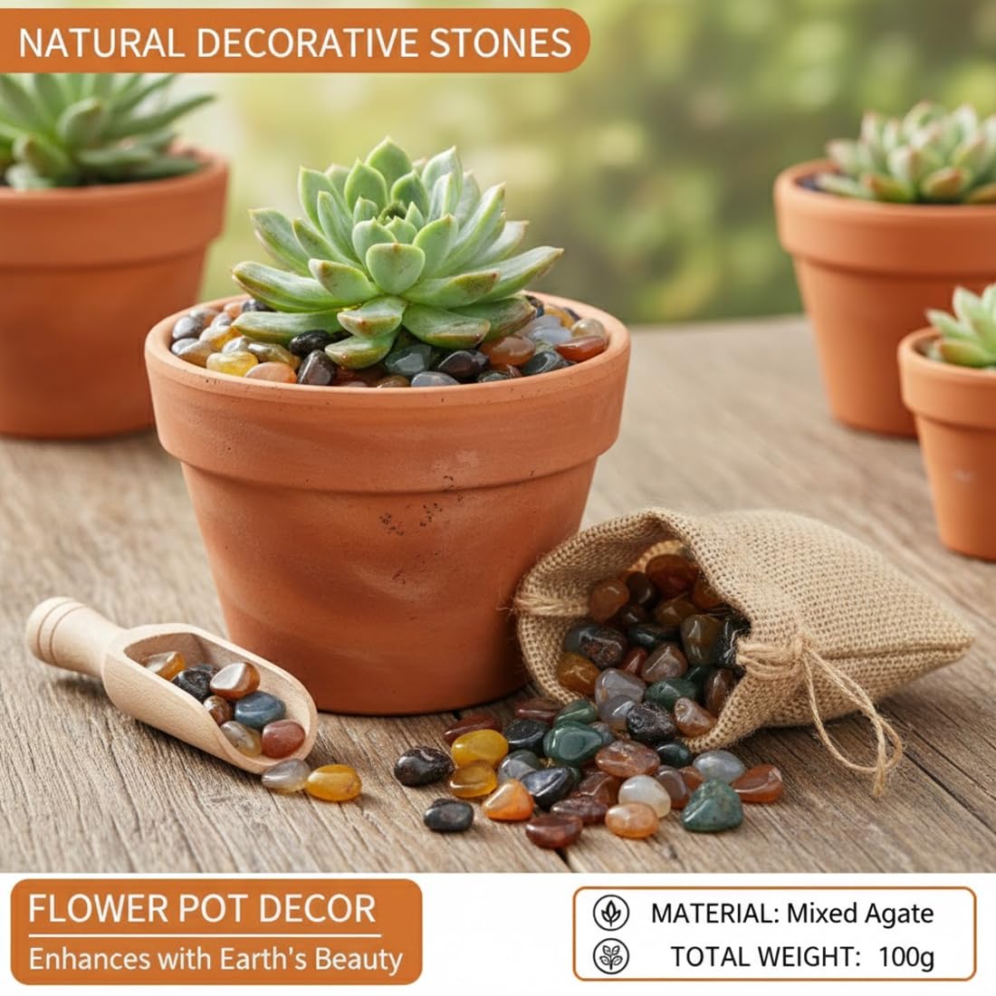 Piedras Preciosas Pulidas Semipreciosas 100g - Ideal para Búsqueda del Tesoro, Cumpleaños Infantiles, Decoración, Curativas, con Naturales (9mm-12mm) (Multicolor) — view 5