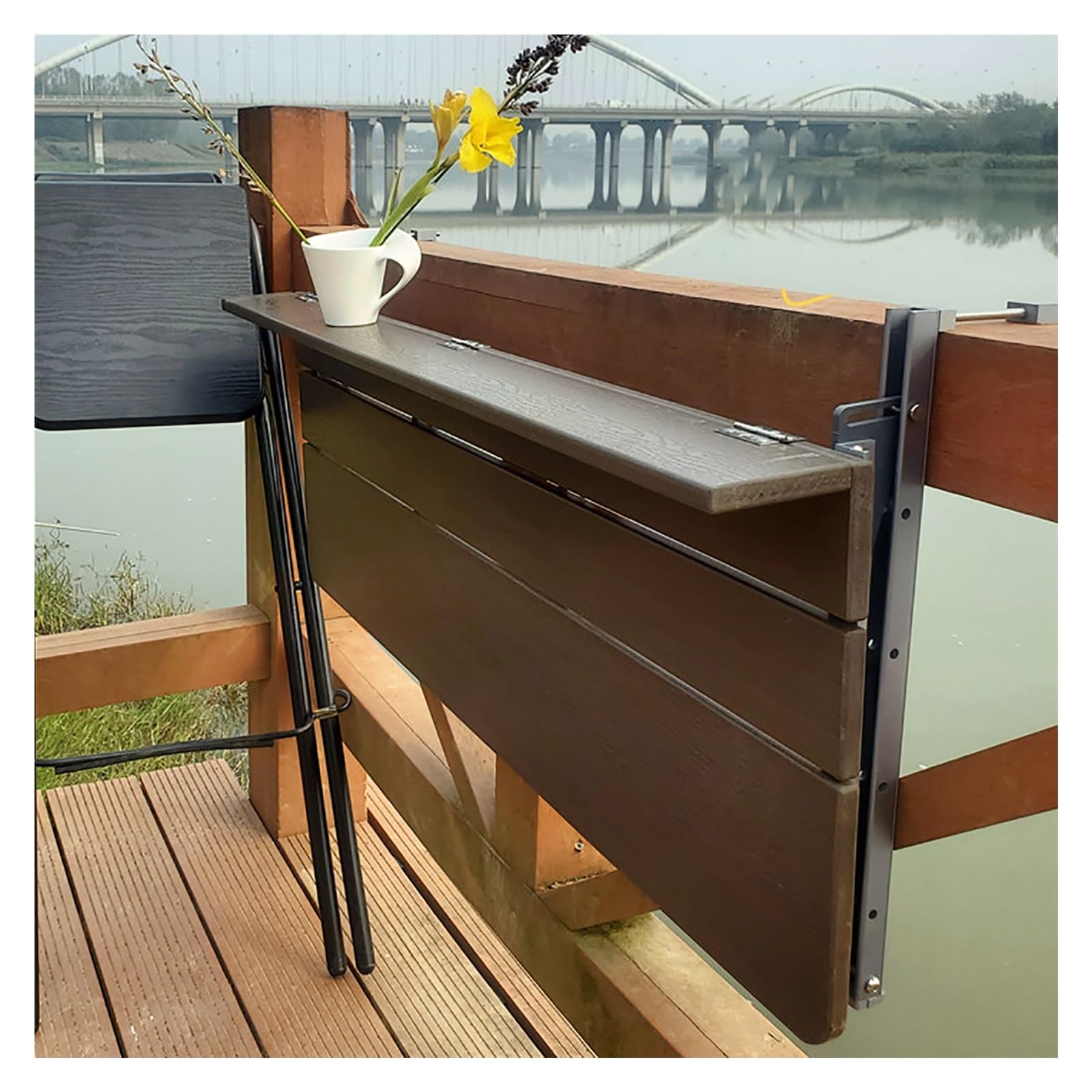 Table de bar pliable pour patio extérieur avec hauteur réglable pour balcon et terrasse