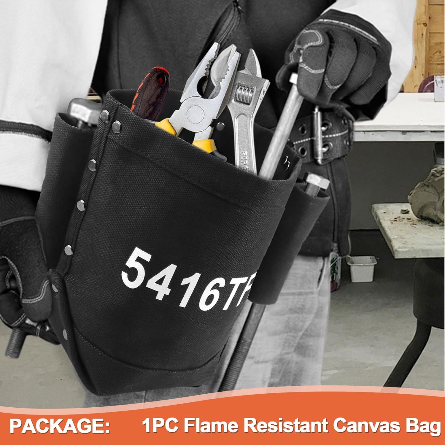 Flame Resistant Canvas Bag Tool Pouch Fit for 5416TFR, Replacement Probe Tip, Small Tool Bag for Bolts Storage