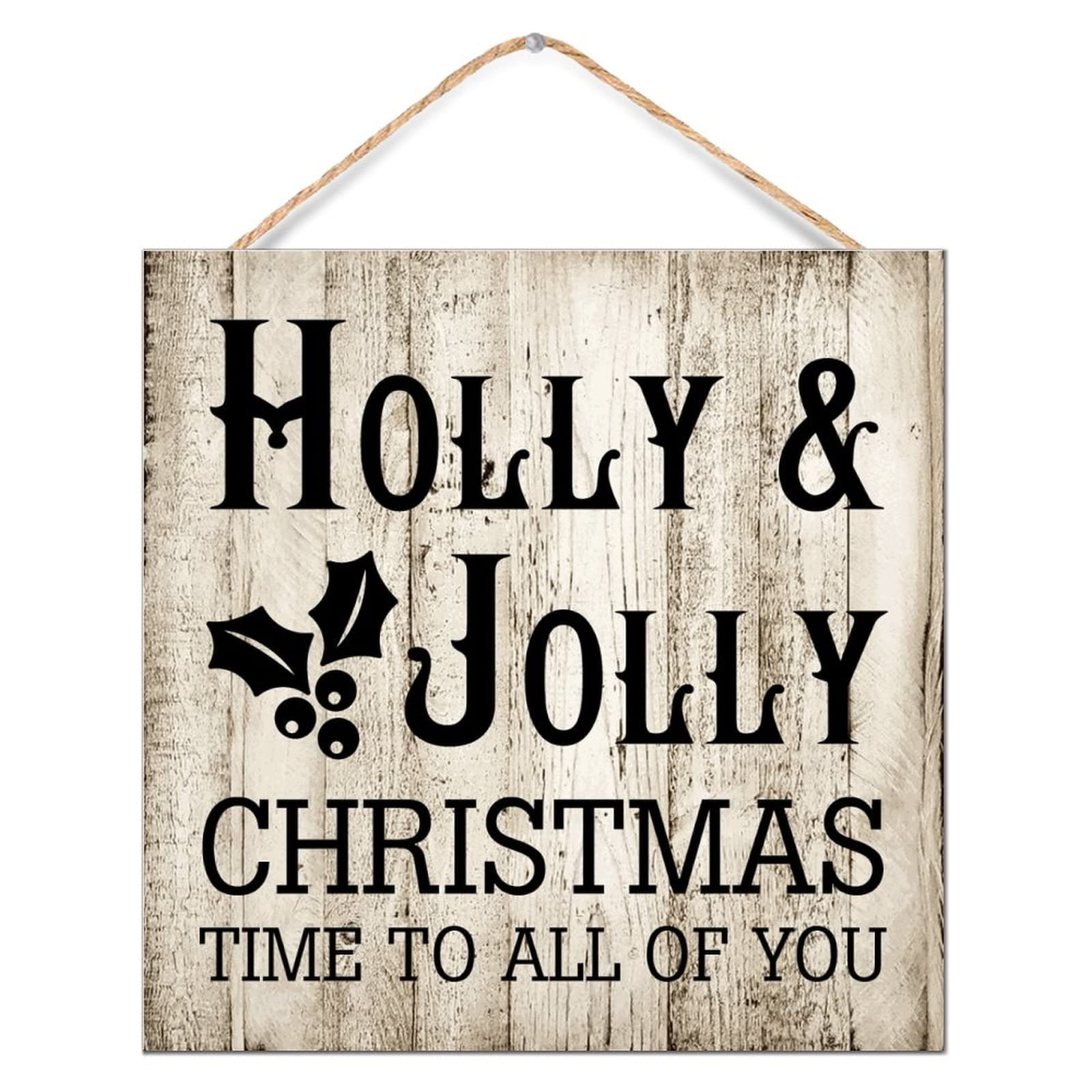 Panneau de buanderie Holly Christmas pour décoration extérieure de Noël 30cm