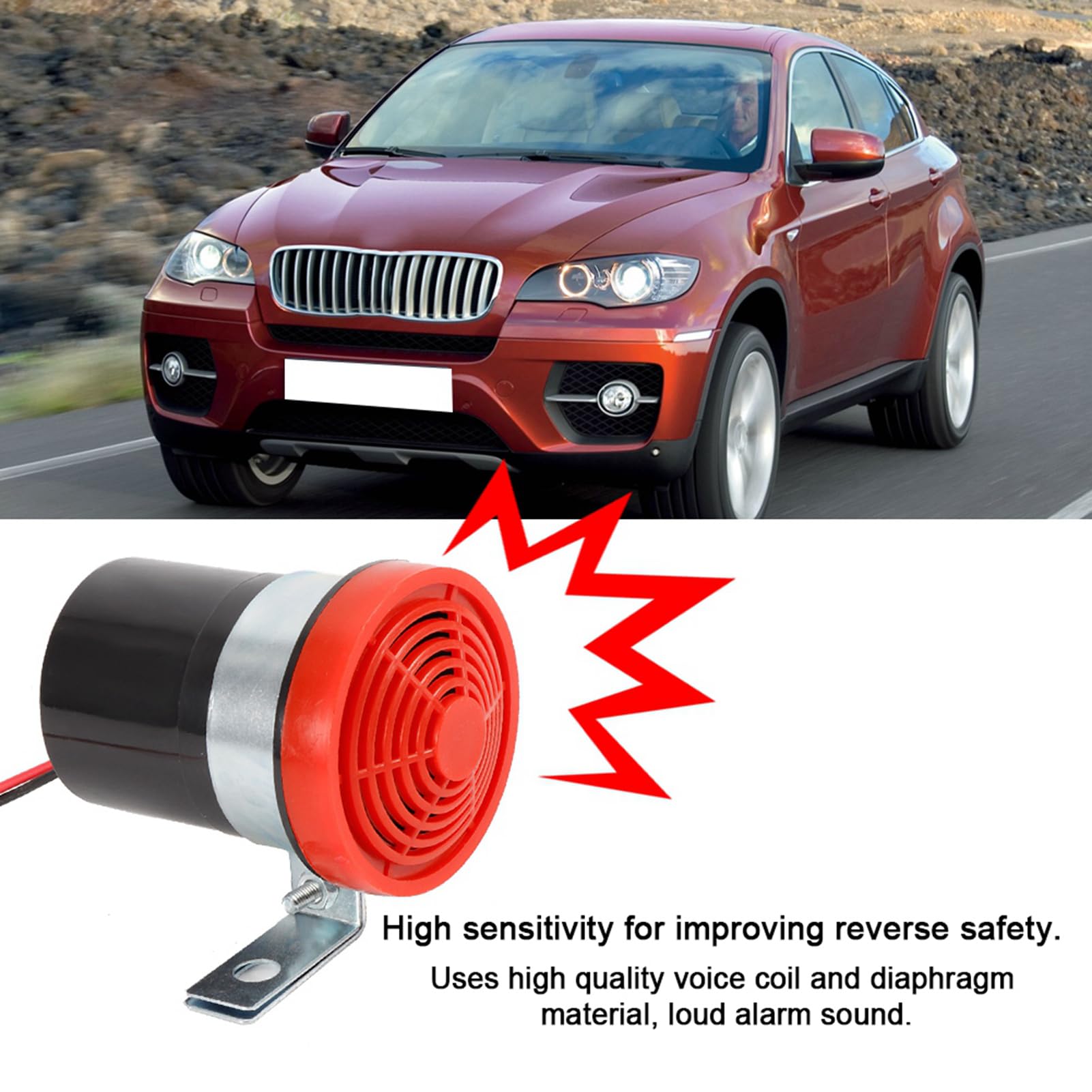 Alarm brzęczyka samochodowego, uniwersalny 12V-24V 105db Alarm cofania samochodu Brzęczyk cofania Brzęczyk wsteczny brzęczyk, elektroniczny brzęczyk Alarm Dzwonek rachunki