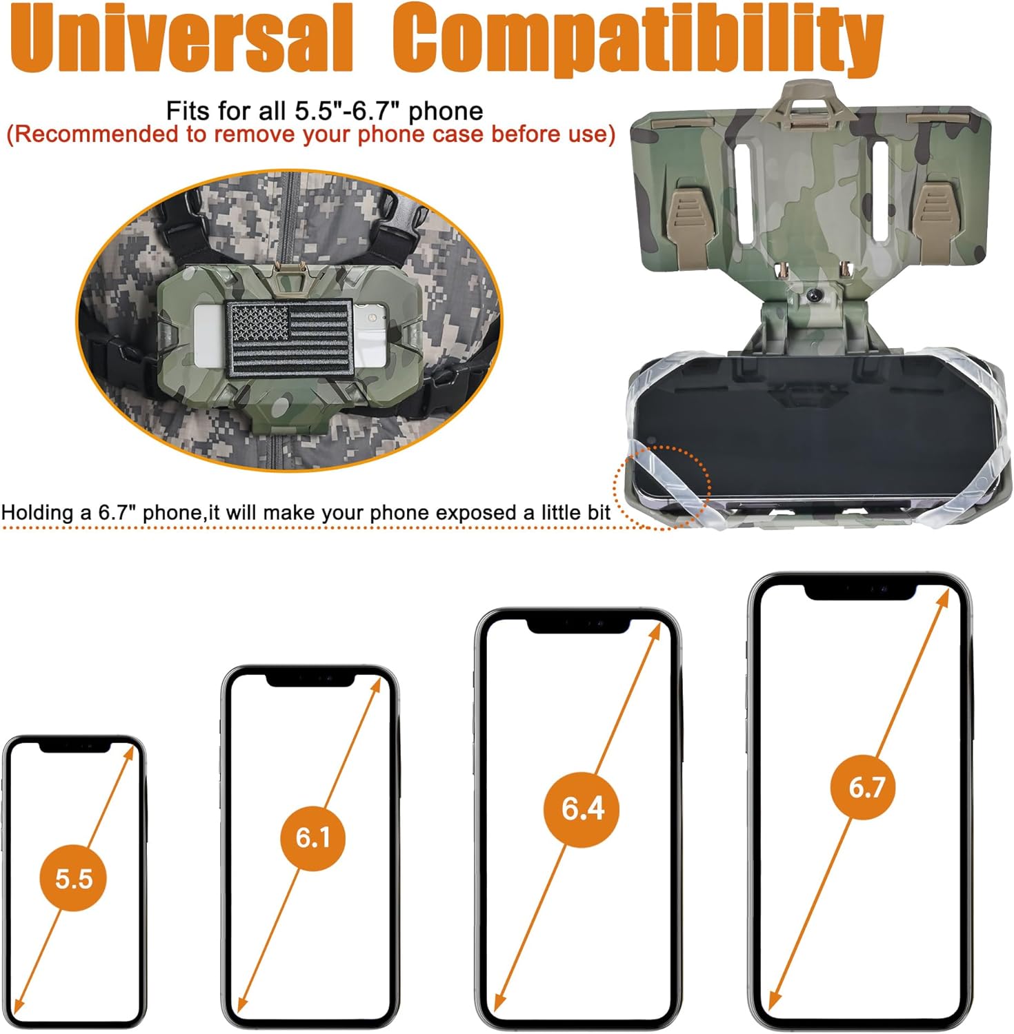 Tactical Plate Carrier Phone Mount, Universal Molle Phone Holder,Tactical Phone Holder Foldable Navigation Board for Tactical Vest Attachments
