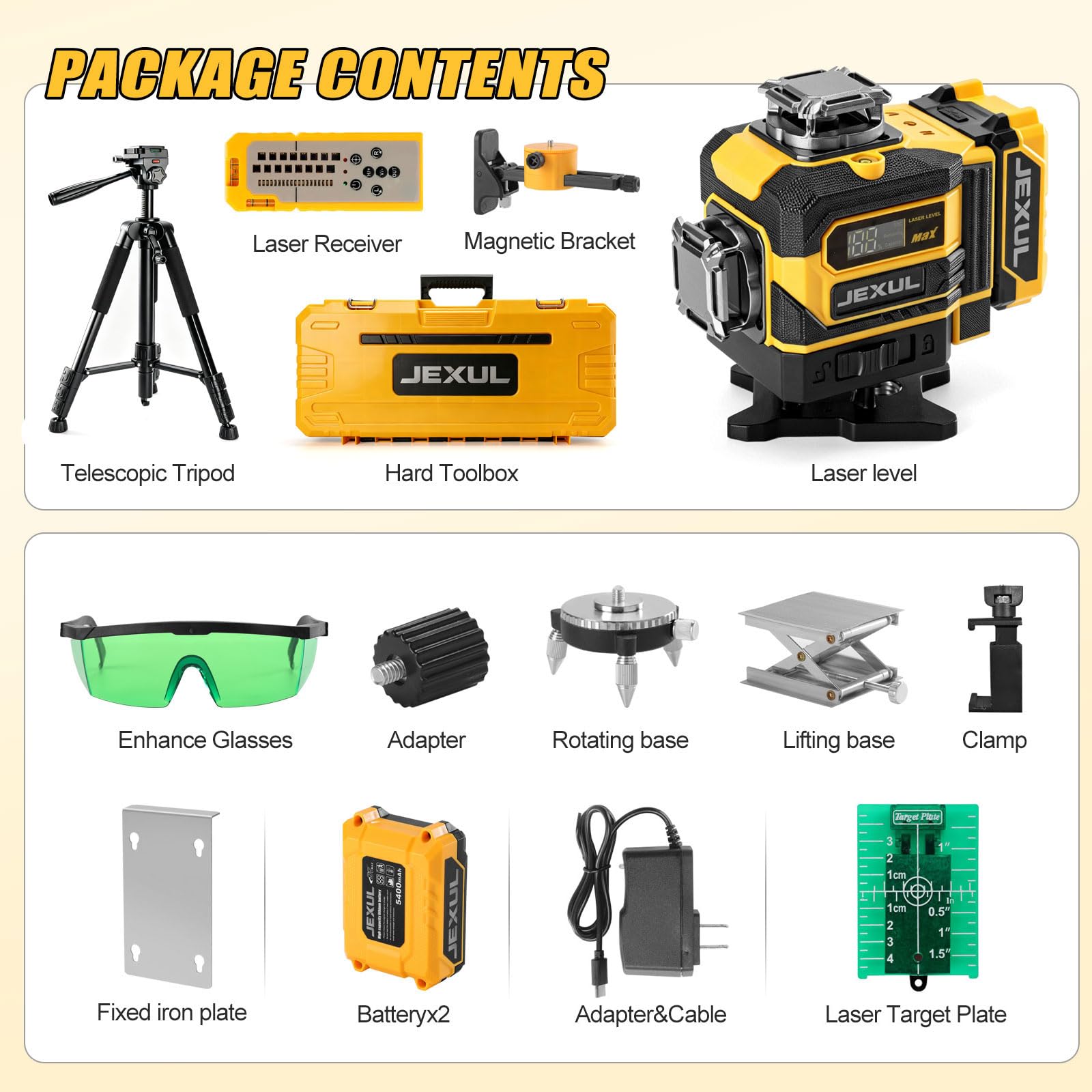 JEXUL Auto-Tracking Laser Level - 360° Rotation -6