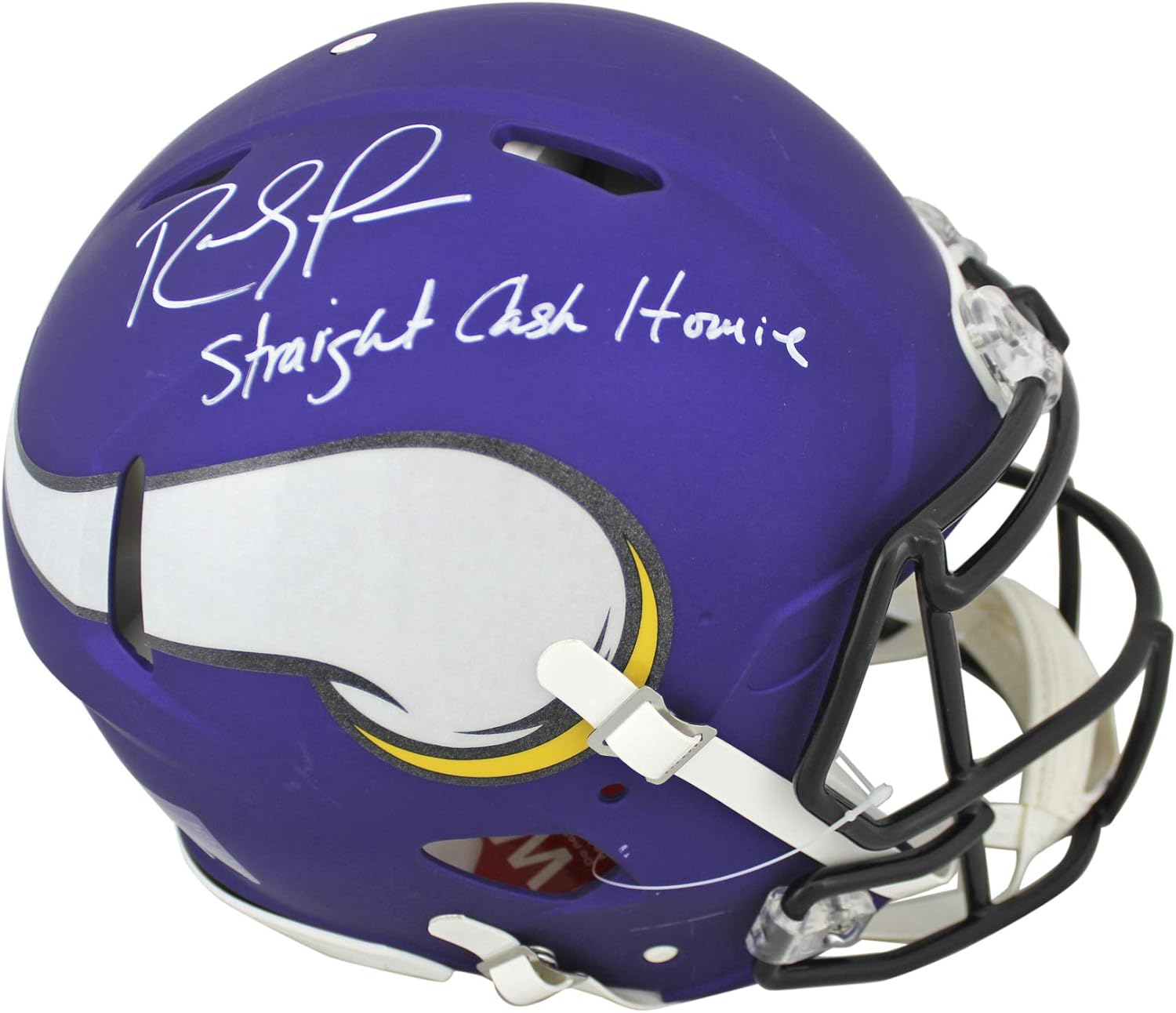Vikings Randy Moss "Straight Cash Homie" Signed Proline F/S Speed Helmet BAS