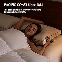 Vista 7 de Pacific Coast - Juego de 2 almohadas de plumas y plumón de ganso para personas que duermen de lado o de espaldas, tamaño King, 100% funda de algodón