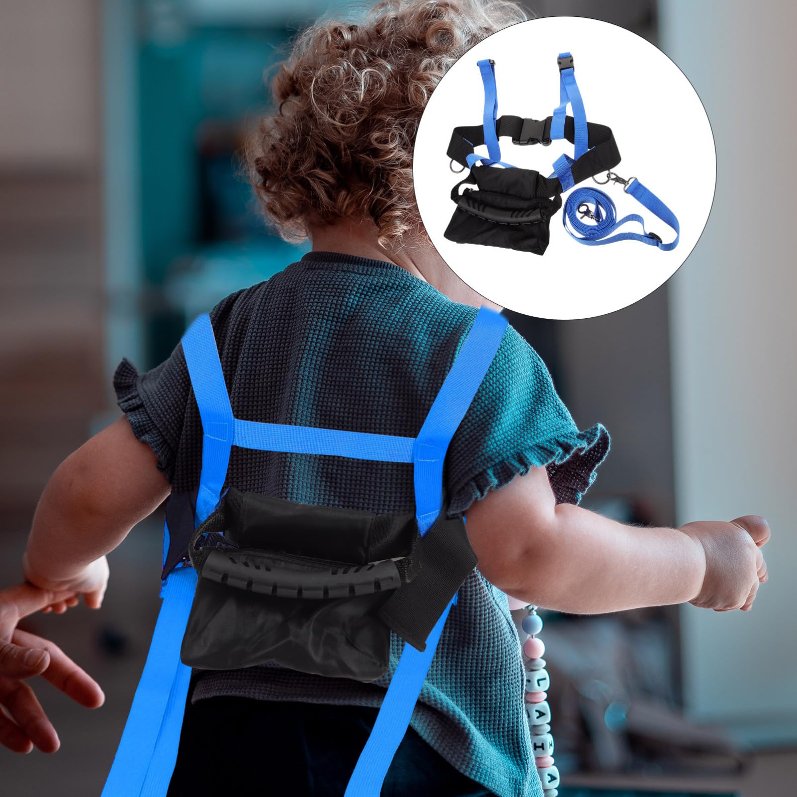 Mikikit Harnais de Ski pour Garçon Fille Ceinture Entraînement Durable pour Ski et Autres Sports Hiver Accessoire Pratique avec Poignée pour Faciliter Enseignement pour Petits Skieurs