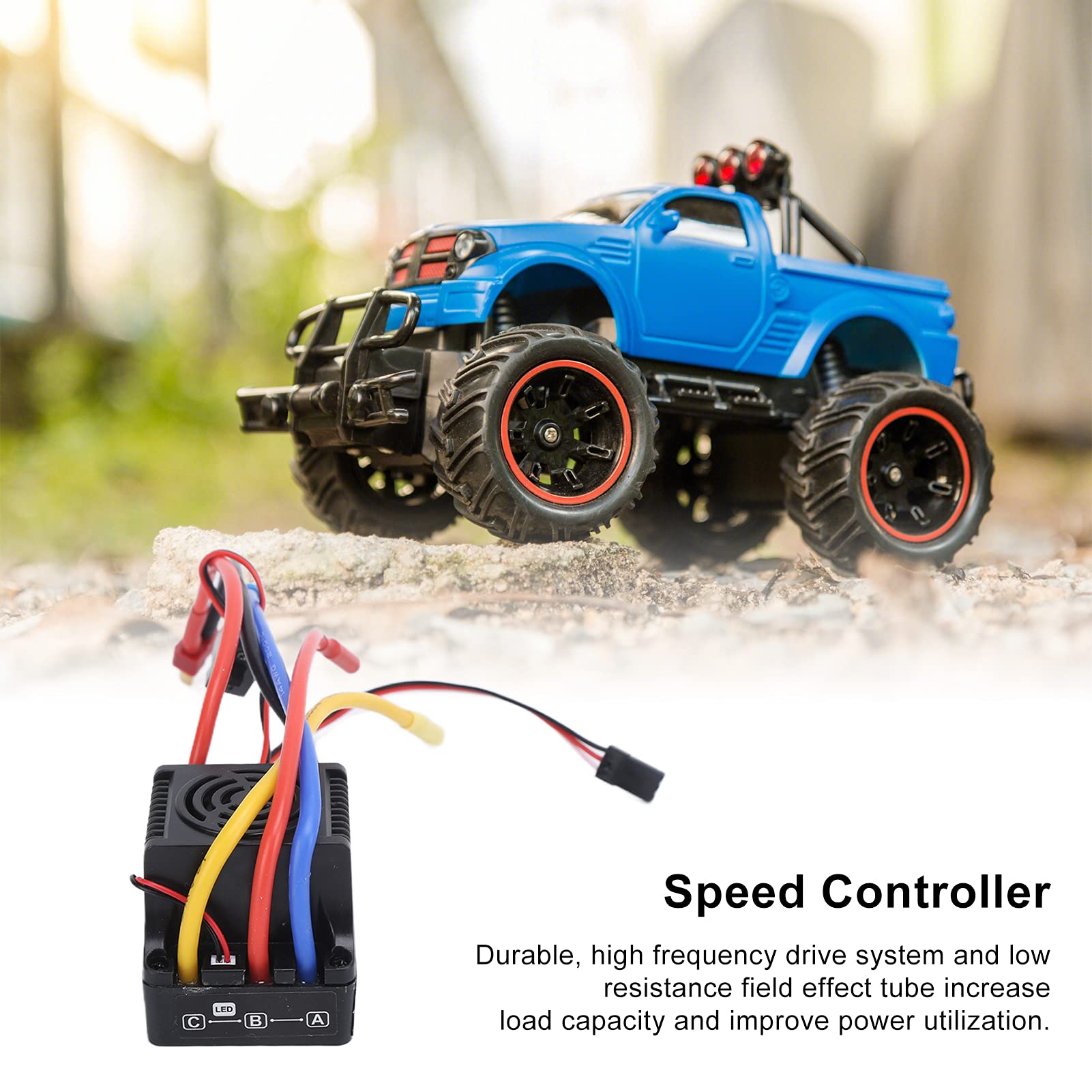 Elektroniczny regulator prędkości Mavaol 80A ESC Wodoodporny, bezszczotkowy rozpraszacz ciepła ESC do samochodu 1/8RC