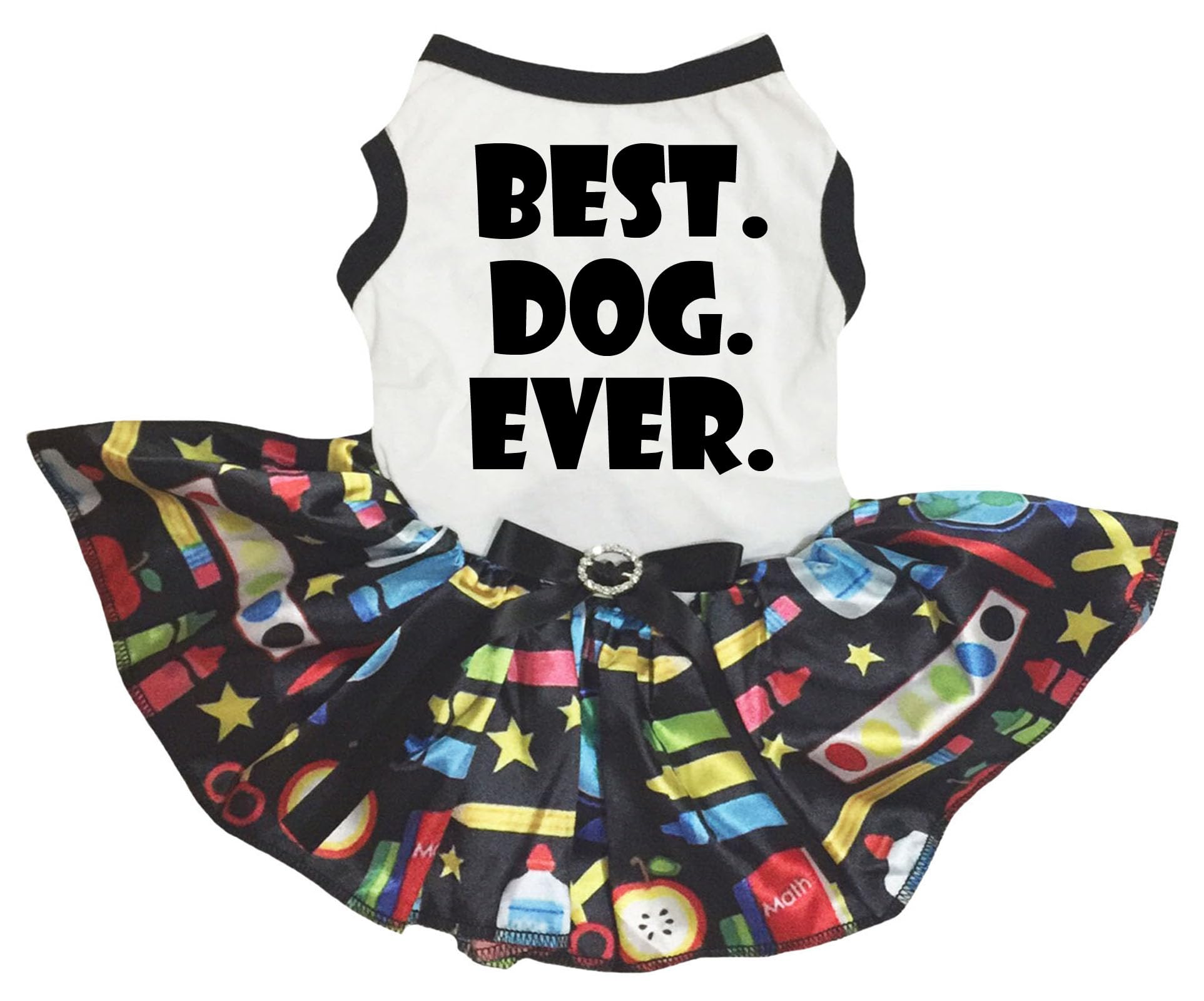 Robe pour chien Blanc motif papeterie Taille XXXL vêtement confort