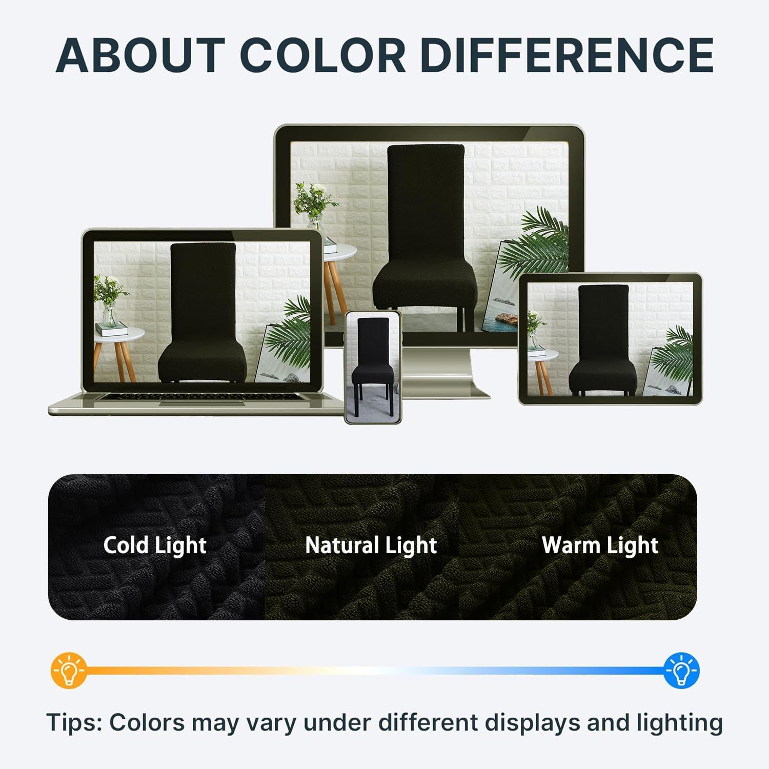 FORCHEER Dining Chair Covers and Bench Covers Set Waterproof Black Jacquard 4 Dining Room Chair and Bench Slipcover Washable