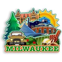 Refrigerator Magnet Milwaukee Wisconsin United States Fridge Magnet City Travel Souvenirs Tourist Gifts 3D Classic Landmarks Handmade Crafts Home Decoration -911
