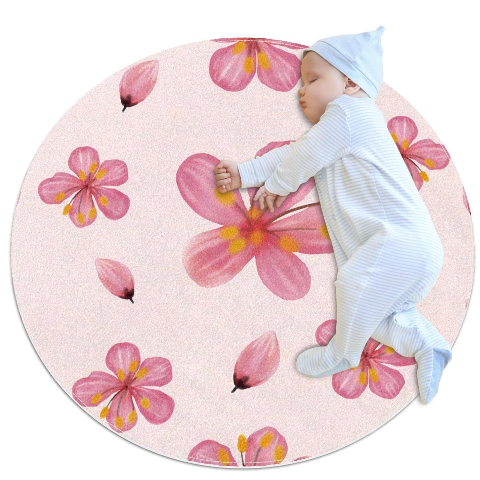Tapis de jeu fleurs de cerisier : coin d'éveil poétique pour enfants
