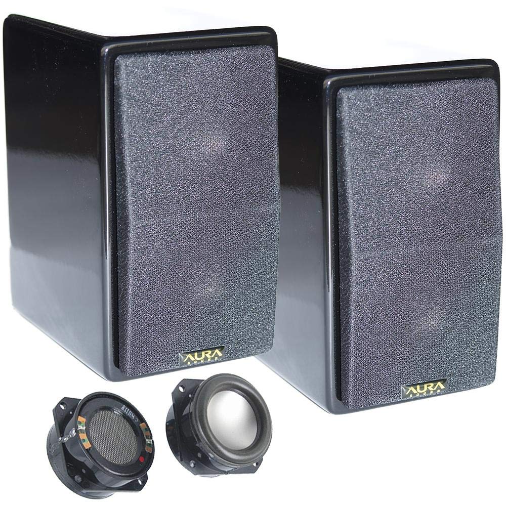 AuraSound Whisper Mini Audiophile Desktop onWall Black Lacquer