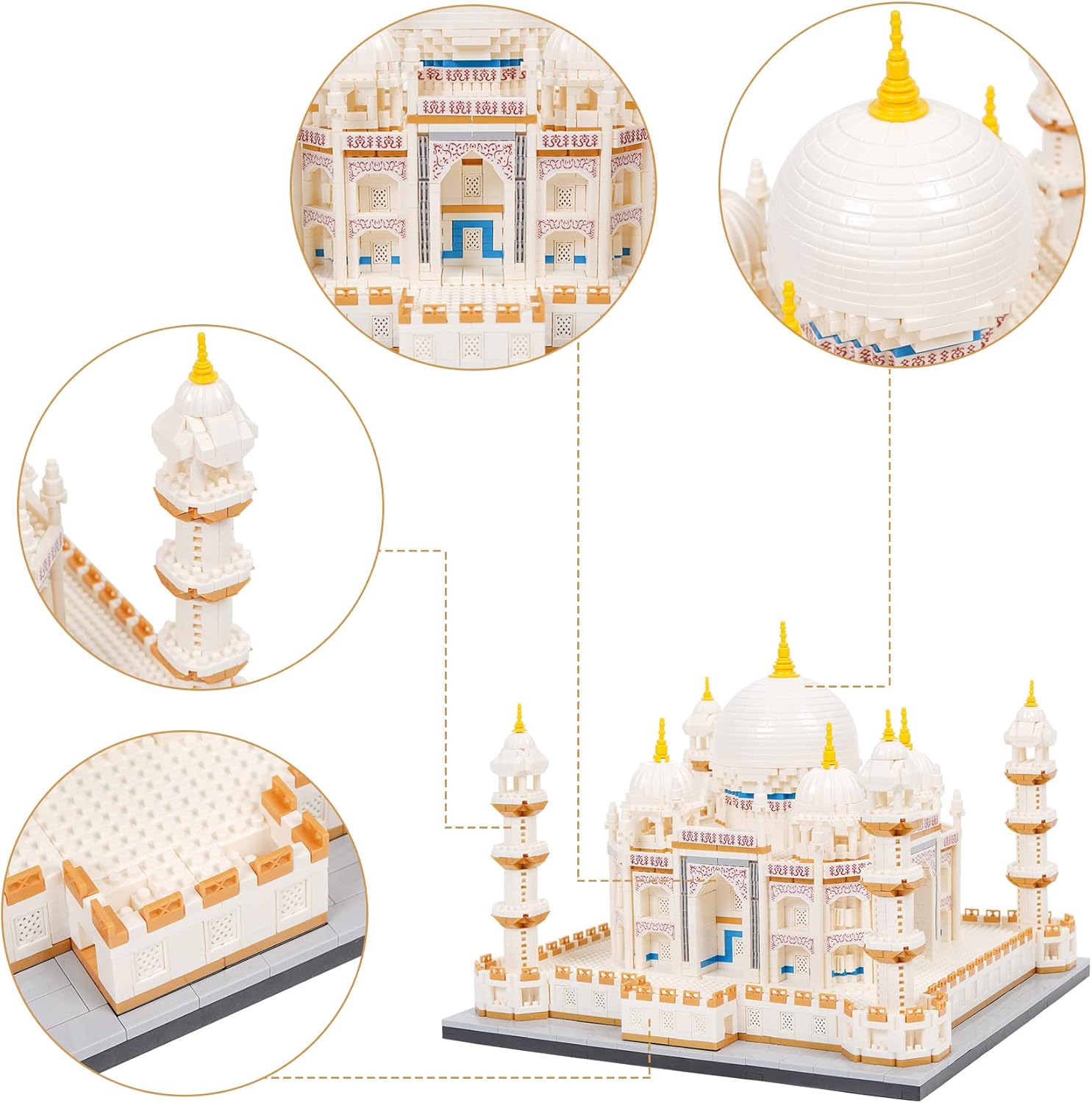 Micro Mini Blocks Architecture Taj Mahal Model Building Blocks Set Architecture Collection (4036 PCS)