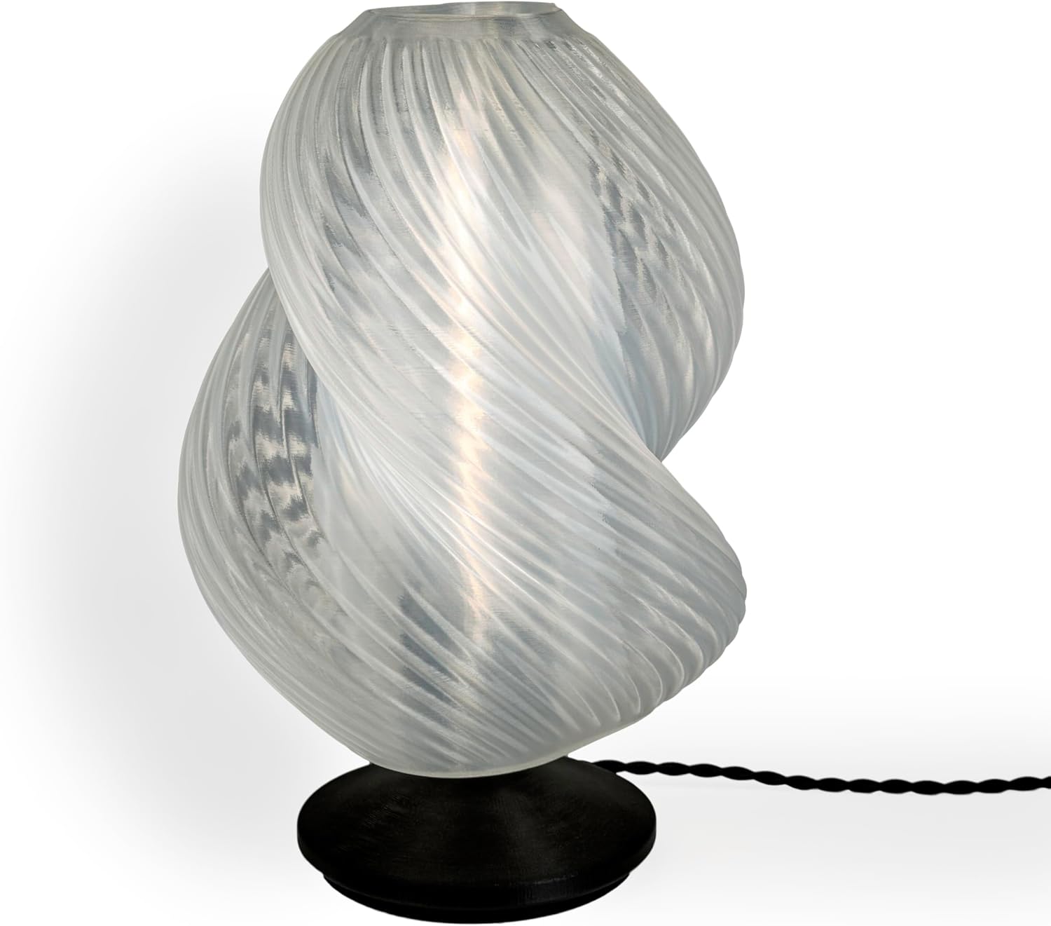 JONATHAN Y 13.5" Clear Red/Black 3D Printed Table Lamp, Plant-Based PLA Dimmable LED Bedside Lamp for Living Room Bedroom Nightstand USA1009A