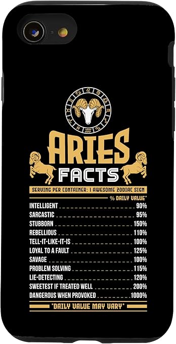 Aries Zodiac Facts Traits Horoscope Sign Gift Case for iPhone SE (2020) / 7 / 8