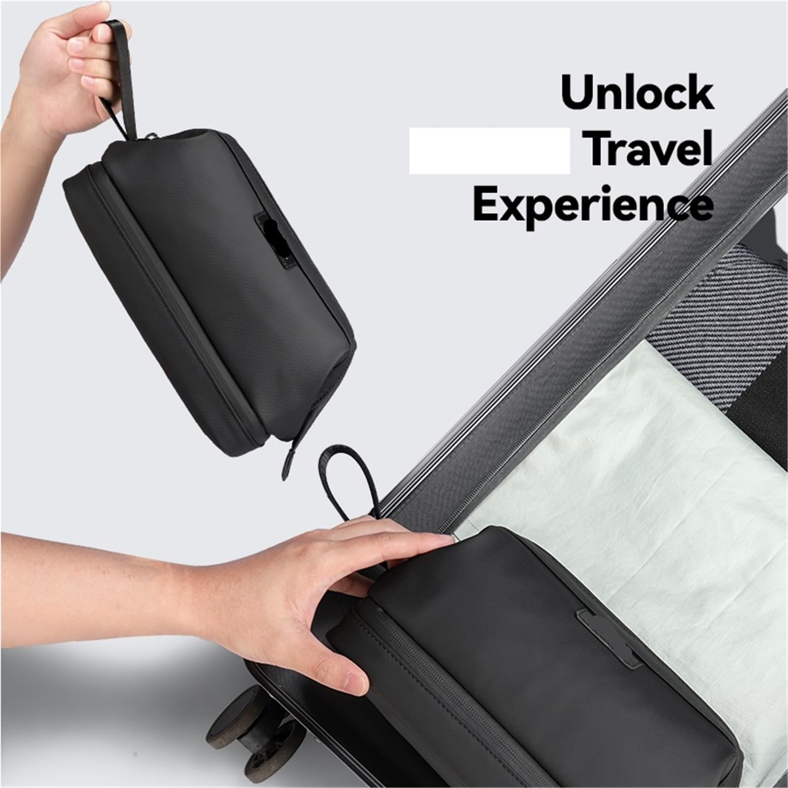 Borsa da viaggio for uomo, organizer for articoli toeletta, beauty case - Custodia durevole for prodotti essenziali for la cura personale Beauty Case da Viaggio(GRAY)