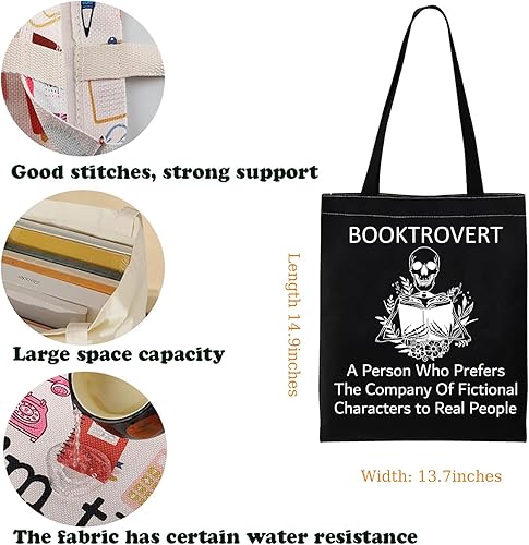 Miniatura 2 de KUIYAI BOOKTROVERT Definition Bolsa de hombro de lectura, regalo de bibliotecario, libro de regalo para profesores, regalo para amantes Bolsa de