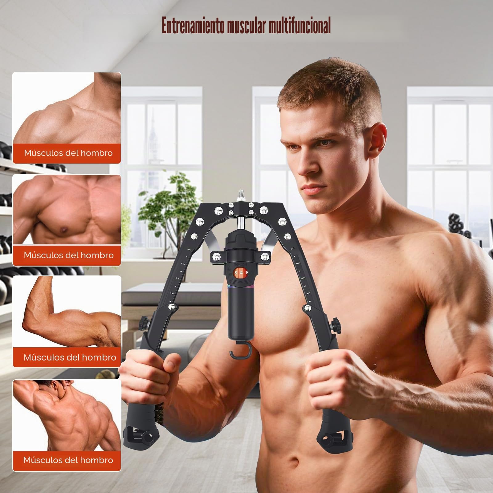 2 en 1 Power Twister 10 ~ 200 kg, ejercitador de brazos y abdominales, dispositivo de entrenamiento hidráulico ajustable, para hombros, antebrazos, tríceps