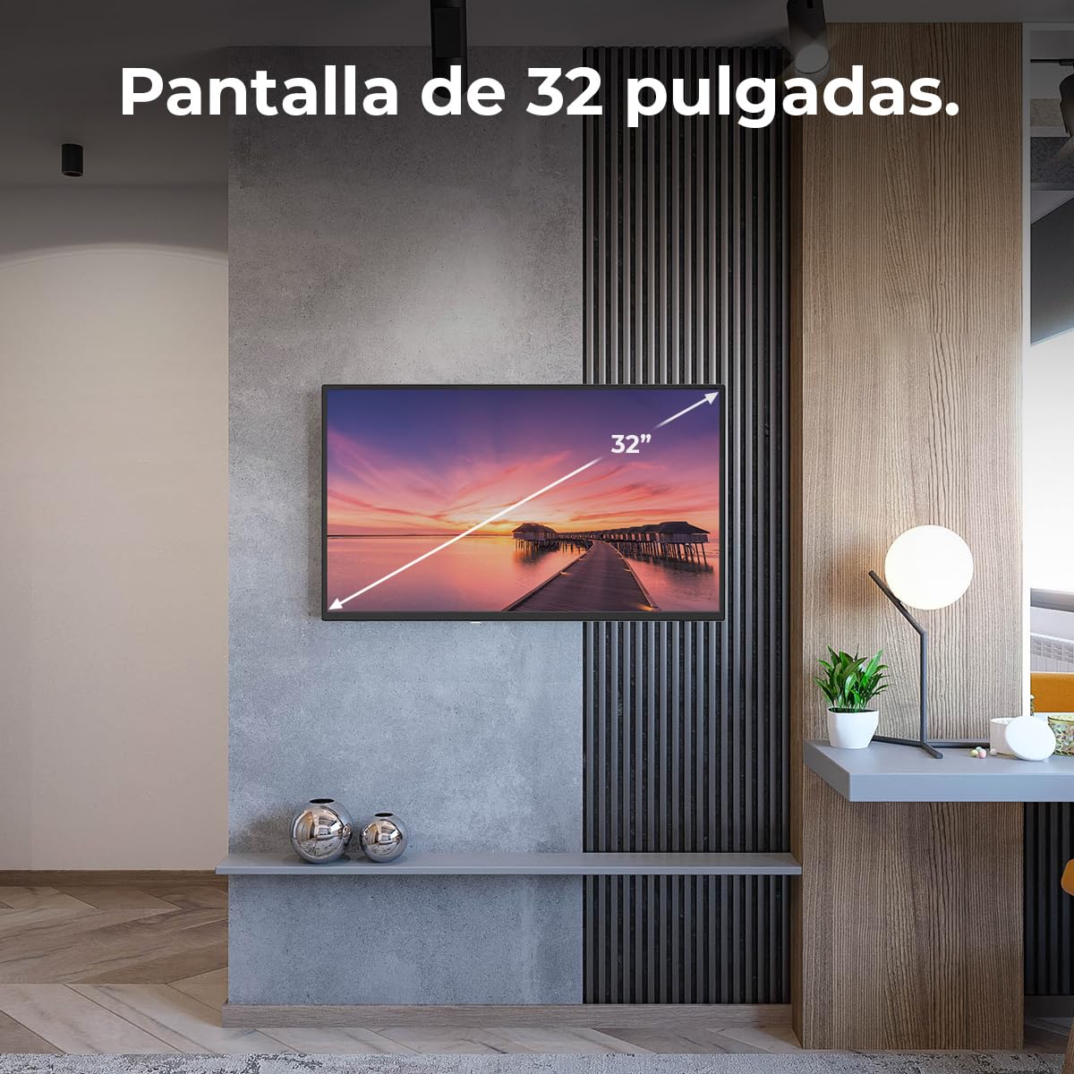 Cecotec TV, Televisor LED de 32Pulgadas 0 Series 0032S. Pantalla 32 Pulgadas, HD, Resolución de imágenes y Videos óptima, Sistema Dolby, Memoria Flash, Conectividad HDMI/USB, Mando a Distancia