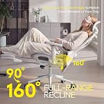 CYKOV Ergonomic Office Chair with Footrest - Adjustable Lumbar Support & Headrest, 90-160° Reclining Mesh Back Computer Chair - Home Office/Gaming, 150kg Capacity