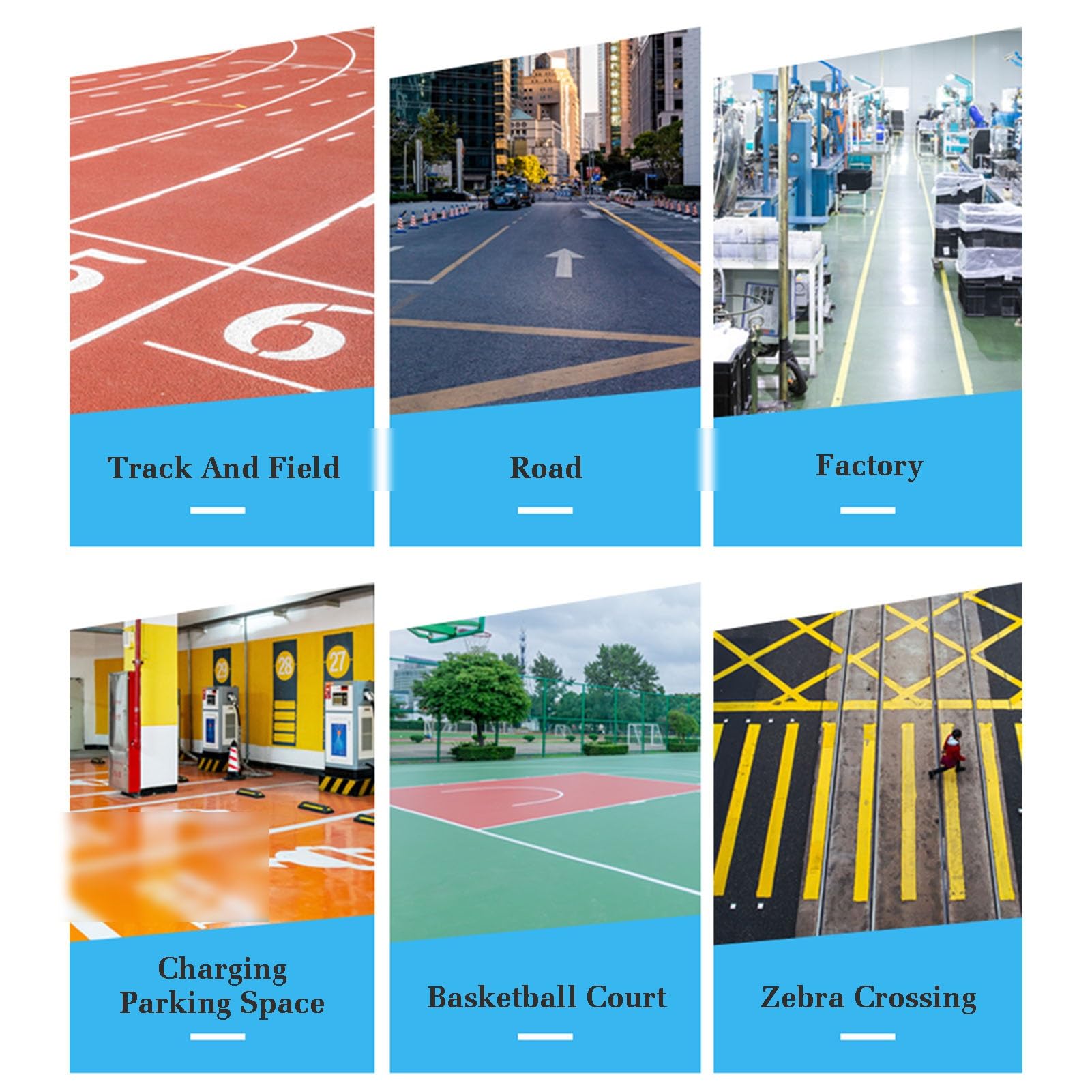 Máquina profesional de marcado de línea de 4 ruedas para superficies deportivas, herramientas de marcado industrial y marcado de carreteras
