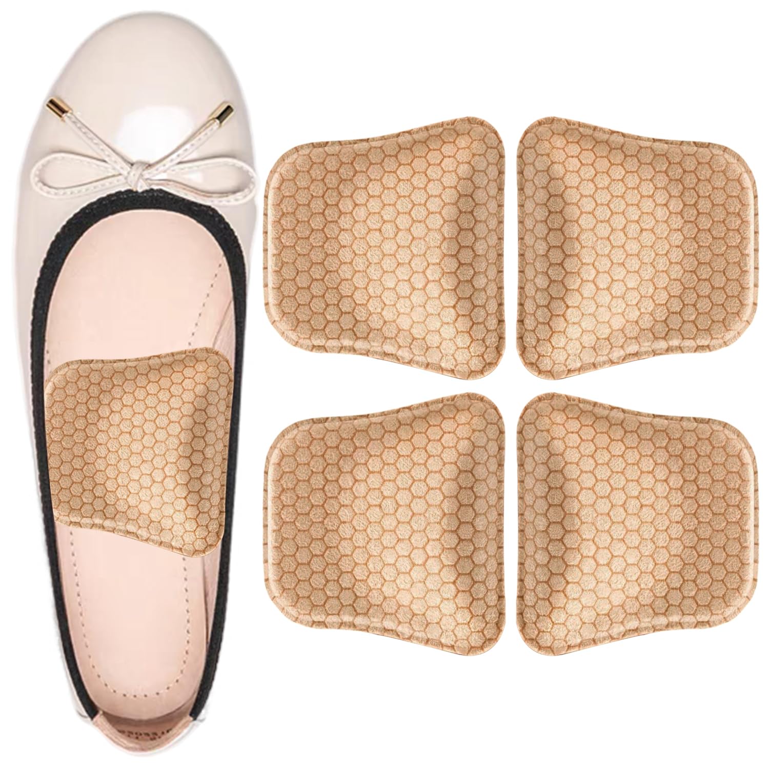 Correct-Position Arch Support Inserts Women for Flat Feet, Gel Arch Inserts for Plantar Fasciitis Relief, Non-Slip Arch Support Pads (Beige)