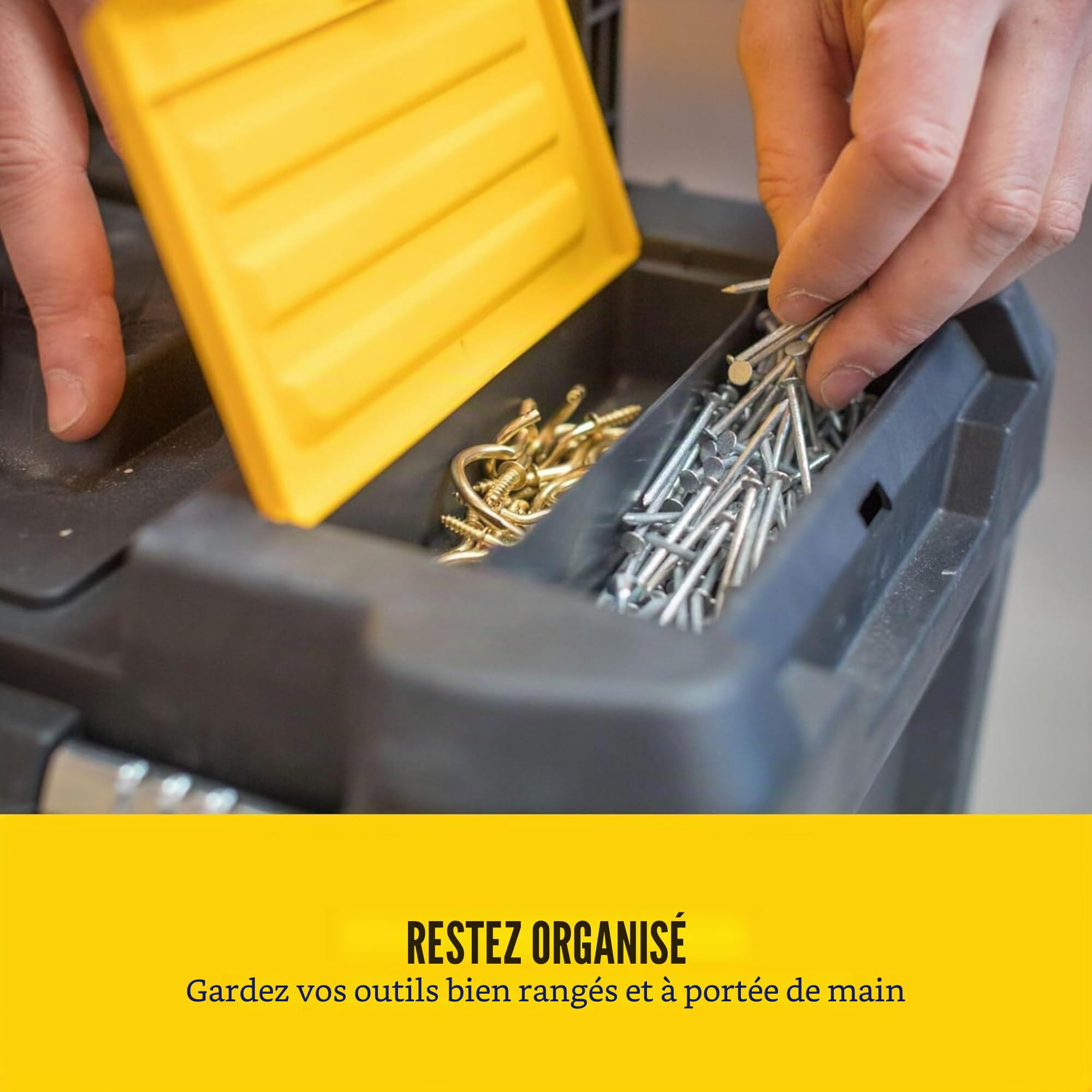 STANLEY Boîte à outils roulante essentielle, unités empilables 3-en-1, solution d'outils portable, STST1-80151