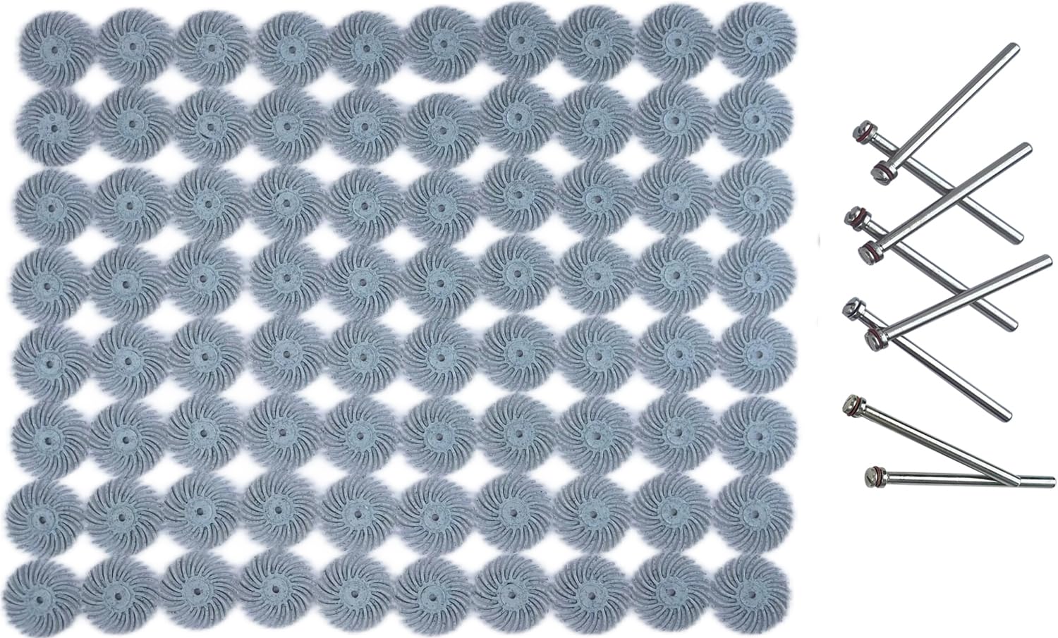 80pcs 3/4 Inch Radial Bristle Disc with 3 mm Shank for Rotary Tools, Jewelry Wood Metal Polishing Cleaning Abrasive Brush Kit, Grit 120