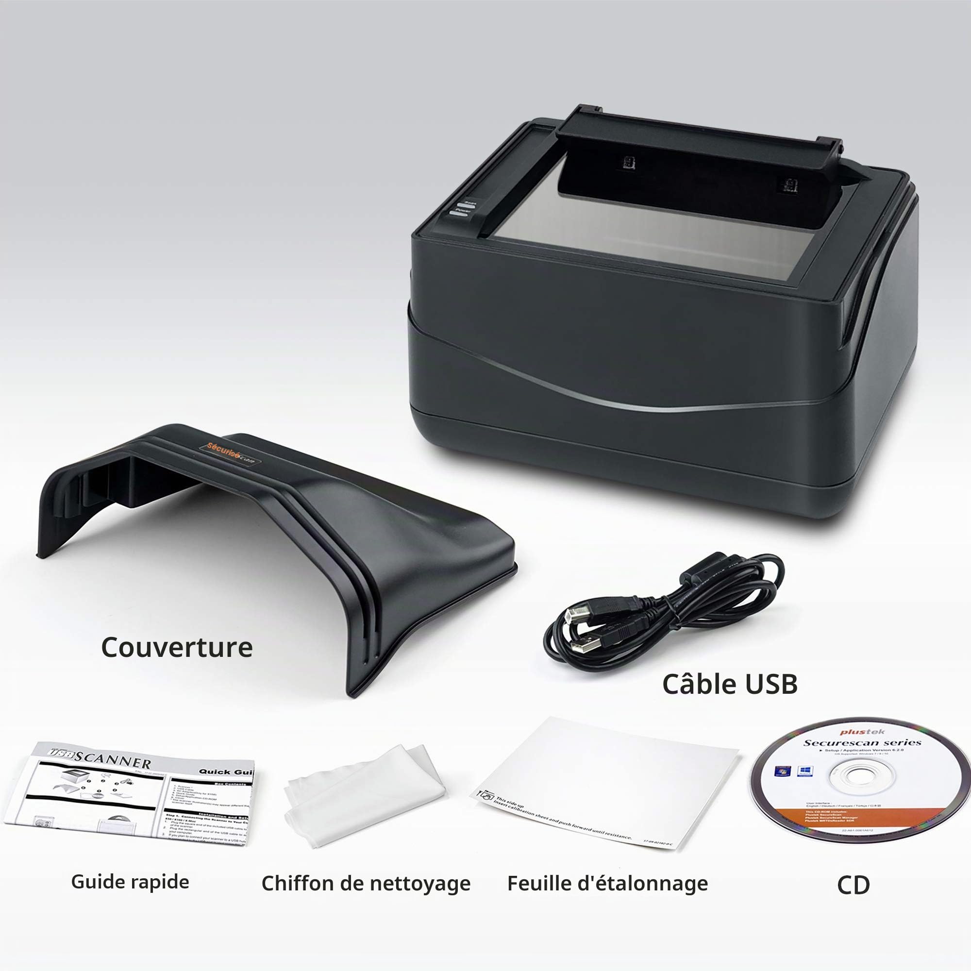 Plustek X-Mini - Scanner de Passeport et de Carte d'identité, pour la numérisation d'identité personnelle, de permis de Conduire et de Passeport