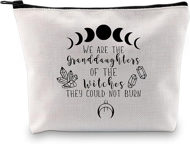 JTOUK We are The Granddaughters of The Witches They Couldn't Burn Halloween Witch Zipper Pouch New Witch Starter Kit Bag (Granddaughters of Witches EU), M
