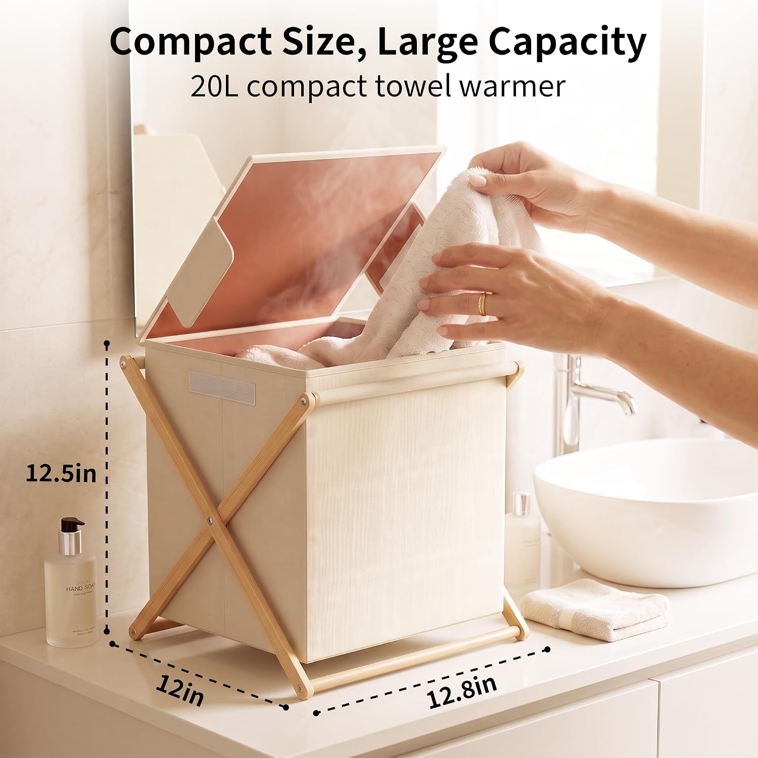 Foldable Countertop Towel Warmer, 20L Large Capaticy, Save Space