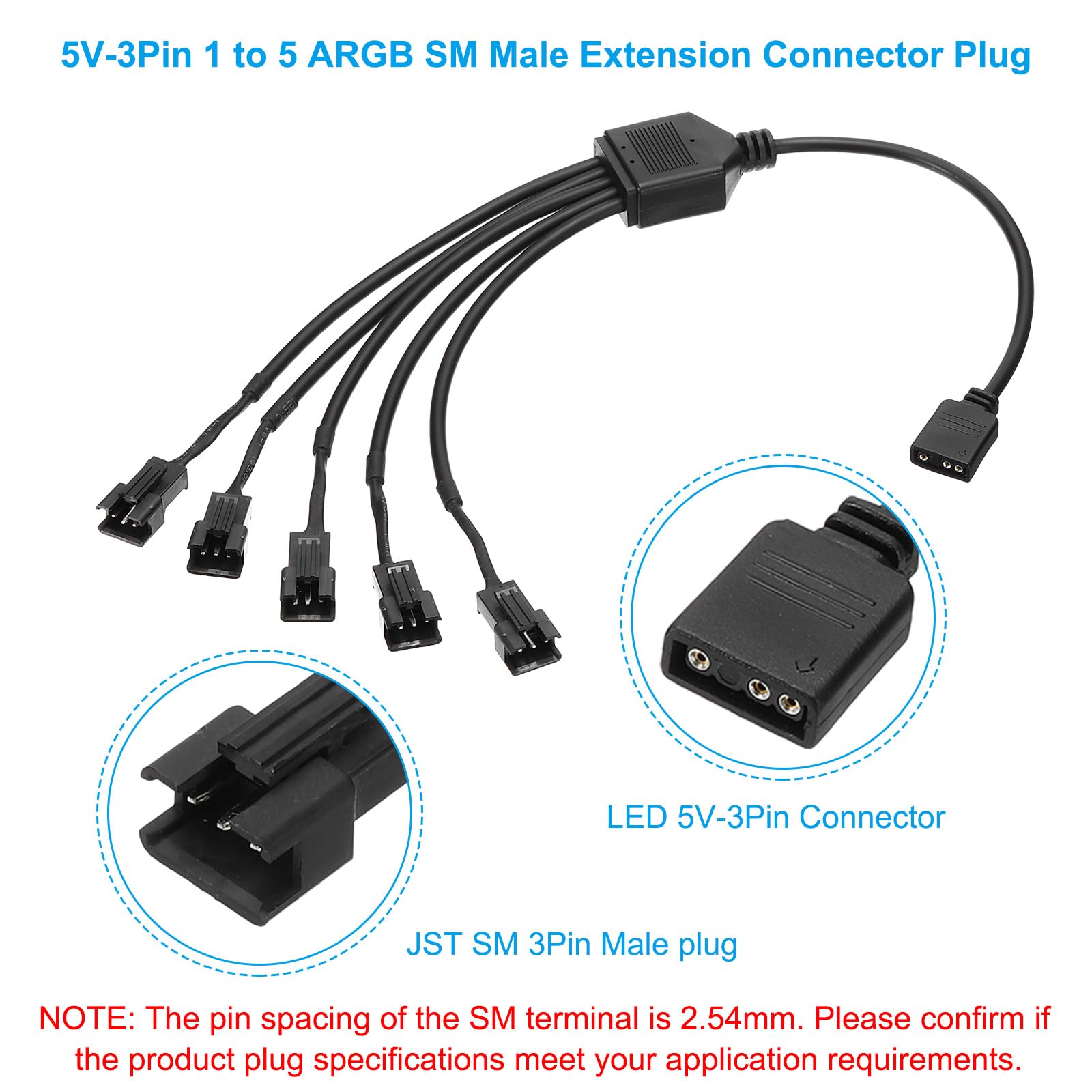 PATIKIL 3 Pin 5V 30cm Lungo Computer Scheda Madre Interfaccia SM3P