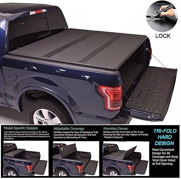 4pcs Tri-Fold Tonneau Cover Hard or Soft Folding Clamp Cover Replacement for Ford
