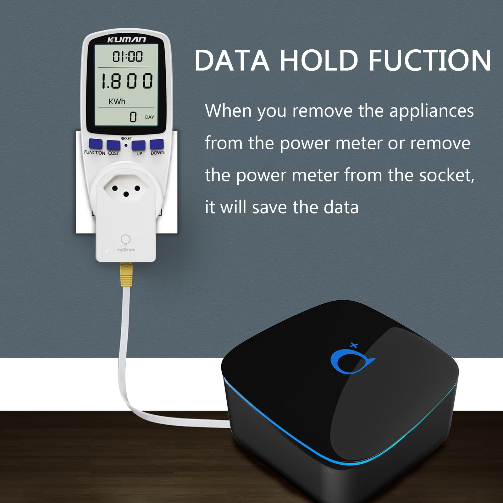 Kuman KW47US Electricity Usage Monitor Plug Power Watt