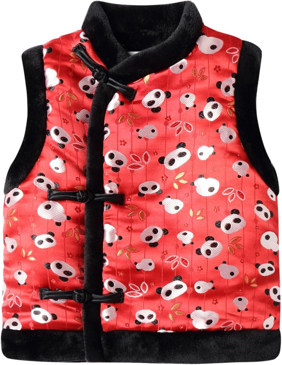 Mud Kingdom Boys Fleece Vest Warm Lining Traditional Chinese New Year Button Up