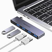 MOGOOD 4-Port USB C Hub: USB 3.0 Multiport Adapter Splitter for MacBook Pro/Air, Surface Pro - 5Gbps OTG Docking Station