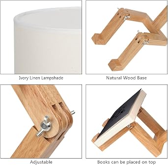 HAITRAL Cute Desk Lamp - Creative Table Lamp with Wood Base Changeable Shape Desk Lamp for Bedroom, Study, Office, Kids Room | Robot Bedside Lamp, Creative Table Lamp for Bedroom, Study, Office, Kids Room
